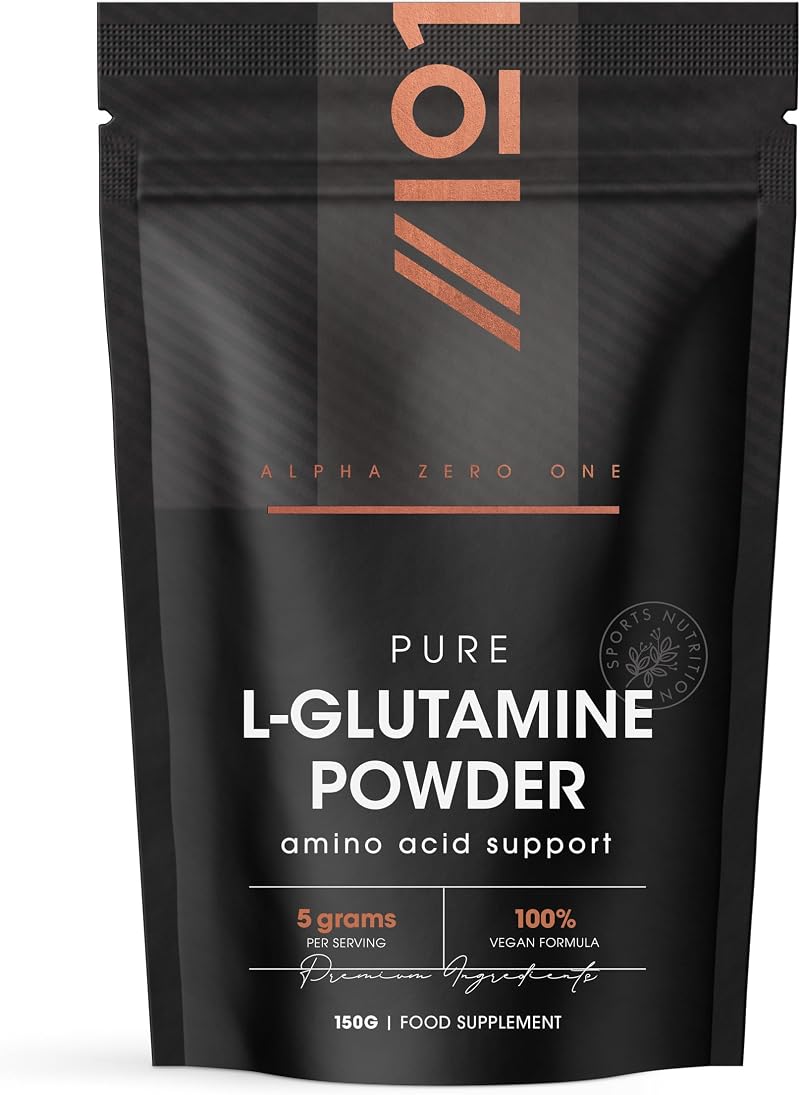 ALPHA01 L-Glutamine Powder 150g Unflavoured Vegan Fermented Amino Acid