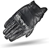 SHIMA Caliber Motorcycle Gloves Men Leather Summer Biker Armoured Protectors Motorbike Perforated Ventilated Reinforced Motorsport Glove Street Motorbikes (Mens, Black, S)