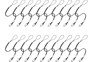 CYSKY Tool Lanyards, 20 Pack Safety Tool Leash, Retractable Bungee Cord with Aluminum Lock Carabiner and Adjustable Loop End, Maximum Weight Limit 13.6KG / 30lb, Fall Restraint with Shock Cord Stopper