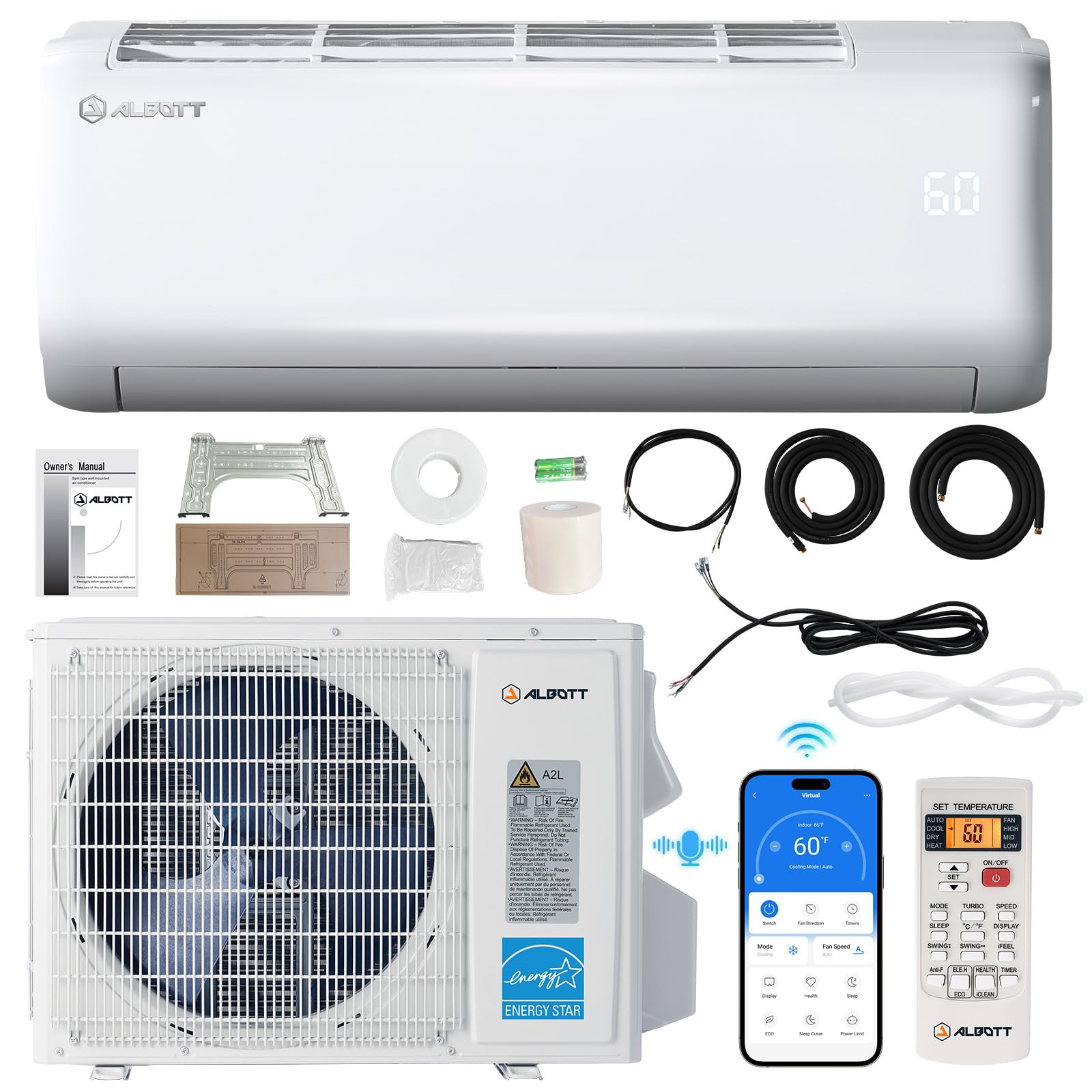 Albott 24000 BTU Mini Split Air Conditioner Heat