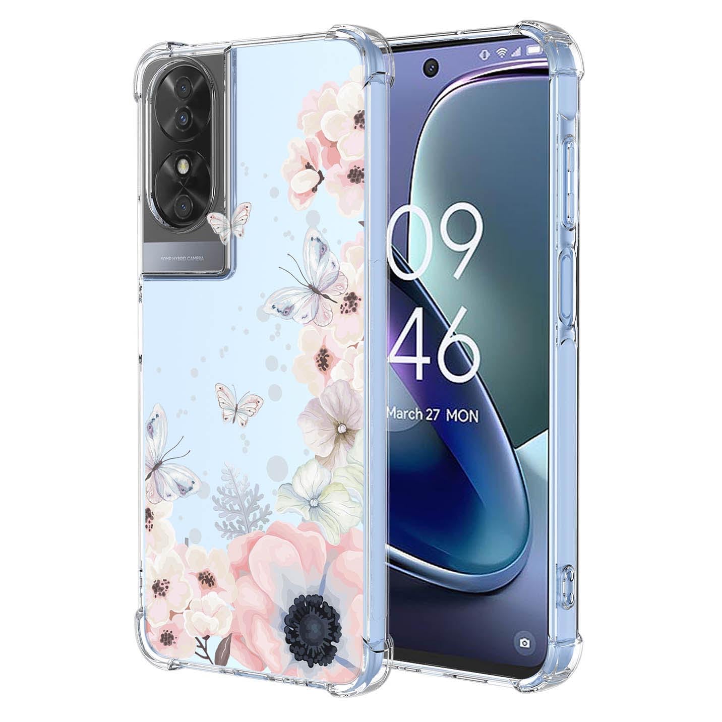 BORYA Case for TCL 50 SE (TCL 50SE), Shockproof TPU Bumper Clear Ultra Thin Soft Silky Premium Silicone Cover with Cute Elegant Simple Pattern, A48 — image 1