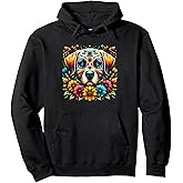 Cinco De Mayo Sugar Skull Flower Labrador Retriever Dog Pullover Hoodie