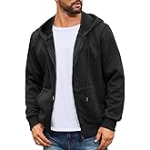 Auxo Mens Zip Up Hoodie Full-Zip Hooded Sweatshirts Heavyweight Sherpa Hoodies Fleece Jackets Winter Warm Coats