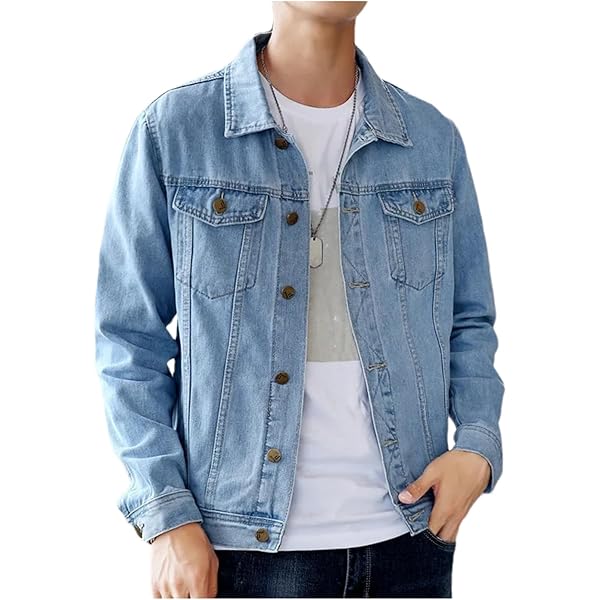 Amazon.com: CJQJPNZ Men's Solid Denim Jacket Spring Autumn