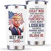 Polmmys Gifts for Mom from Daughter, Son - Cool Birthday, Christmas, Valentines Day, Mothers Day Gifts for Mom - Best Mom Ever Gift - Moms Tumbler Cup Mug, 20 oz Insulated Stainless Steel