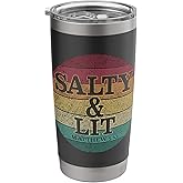 Salty & Lit - Matthew 5:13 Funny Vintage Christian Gift Stainless Steel Insulated Tumbler