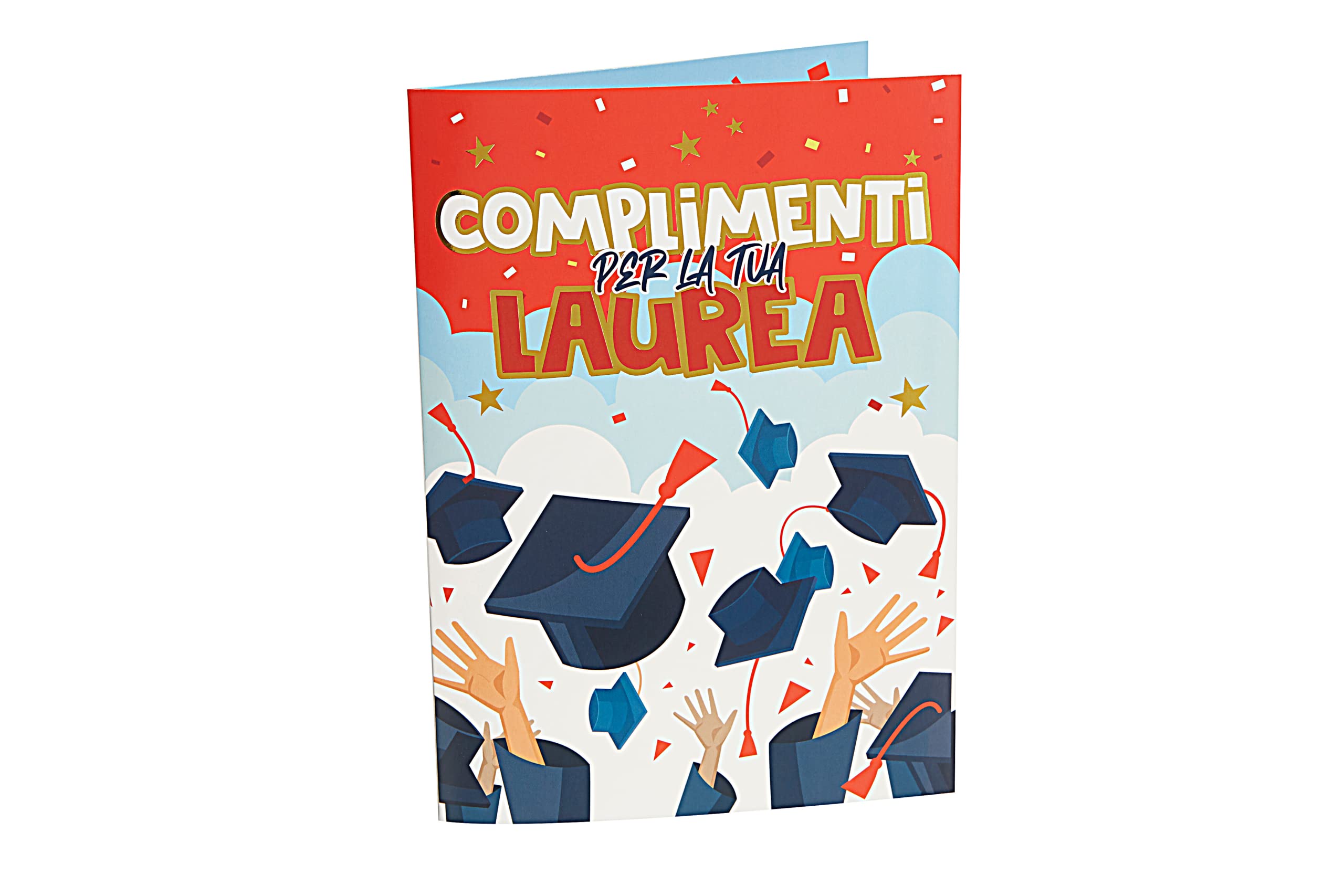 Graduation Greeting Card - Creative Gift Idea - We are the Champions Audio - Accompanied by a graduation hat - Size 22cm x 31.5cm