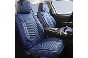 HChengkikz Car Seat Covers Front Pair,Breathable Leather Seat Covers for Cars,Universal Front Seat Covers Automotive Interior Covers Fit for Most Vehicles Sedans SUV Pickup Trucks(Blue)