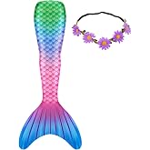 GALLDEALS Mermaid Tails for Swimming for Women, Teens and Adults Bathing Suit Swimsuit No Fin