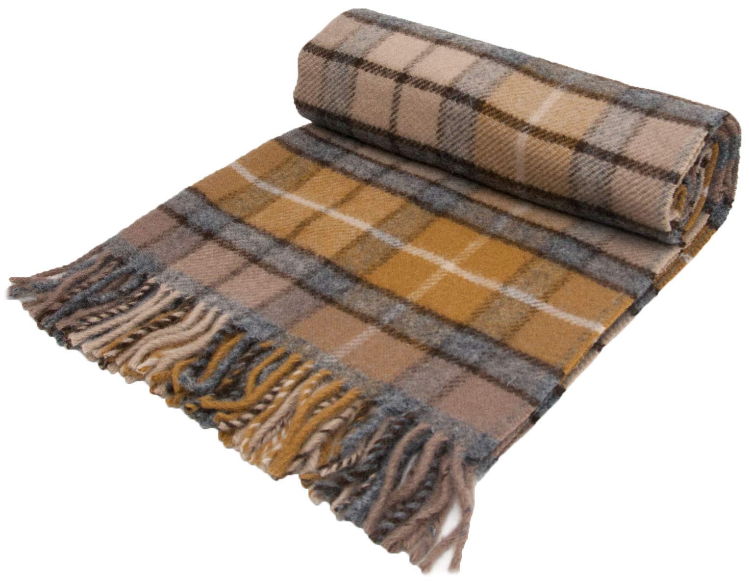 Tweedmill Textiles Natural Buchanan Tartan Knee Rug - Pure New Wool - British Made