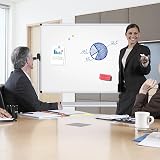 VIZ-PRO Double-Sided Magnetic Revolving Whiteboard 1200x900mm Aluminum Frame view 5