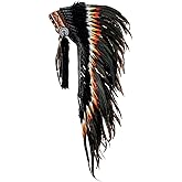 Novum Crafts Feather Headdress | Native American Indian Inspired | Choose Color