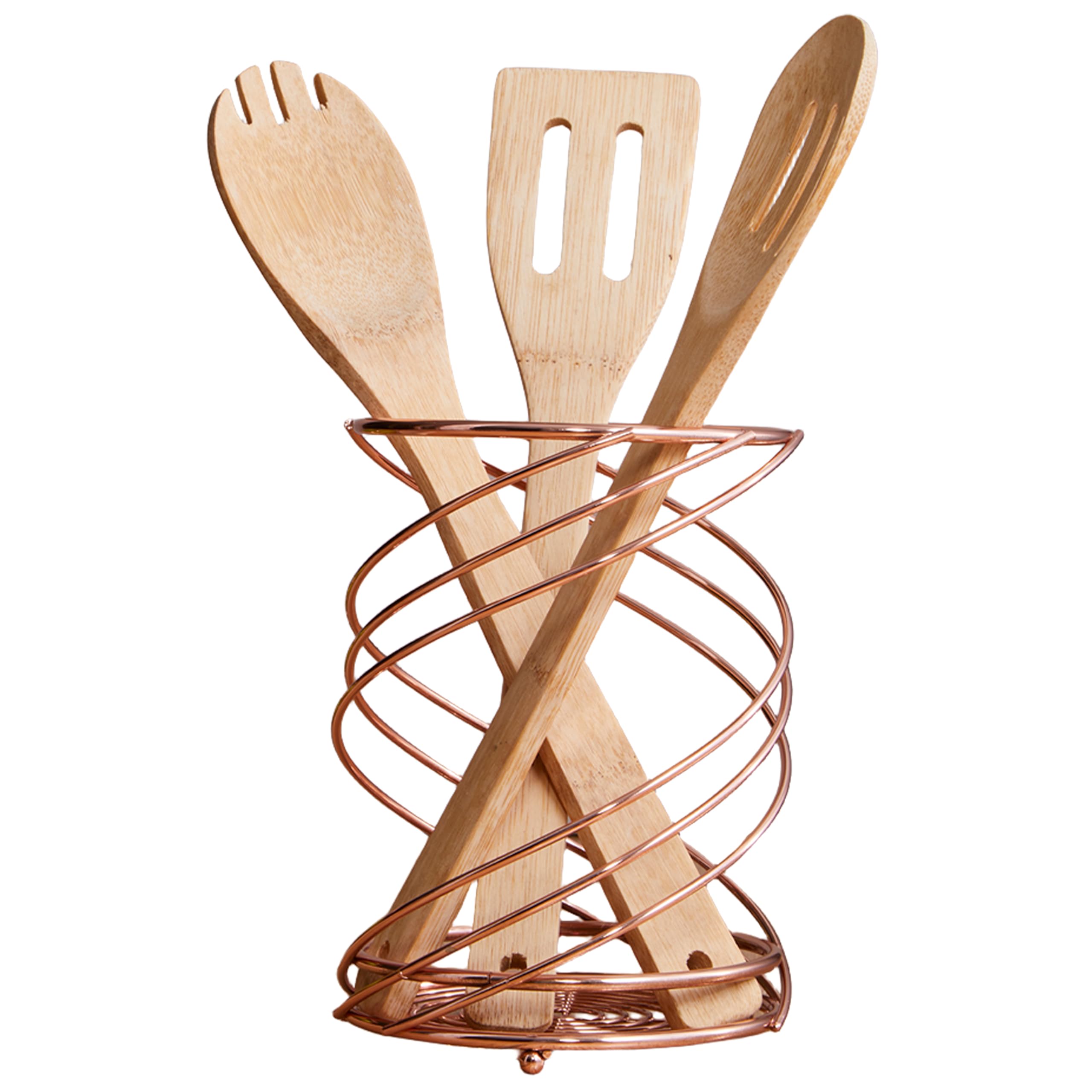 Premier Housewares 507550 Kuper Utensil Holder, Rose Gold, 13 cm