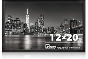 Annecy 12x20 Picture Frame Black（1 Pack）, Panoramic Picture Frame for Wall Decoration, Classic Black Minimalist Style Suitable for Decorating Houses, Offices, Hotels