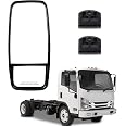 Dasbecan Driver Side View Mirror For 2008-2023 ISUZU NPR/Chevy GMC W-Series - Flat/Convex Glass, Replaces #8980493150