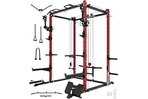 EONFITOMNI Eonfit E2 Power Cage，1500LB Squat Rack with Cable Crossover System.Multi-Function Power Rack for Home Gum.All-in-One Squat Rack with More Training Attachments