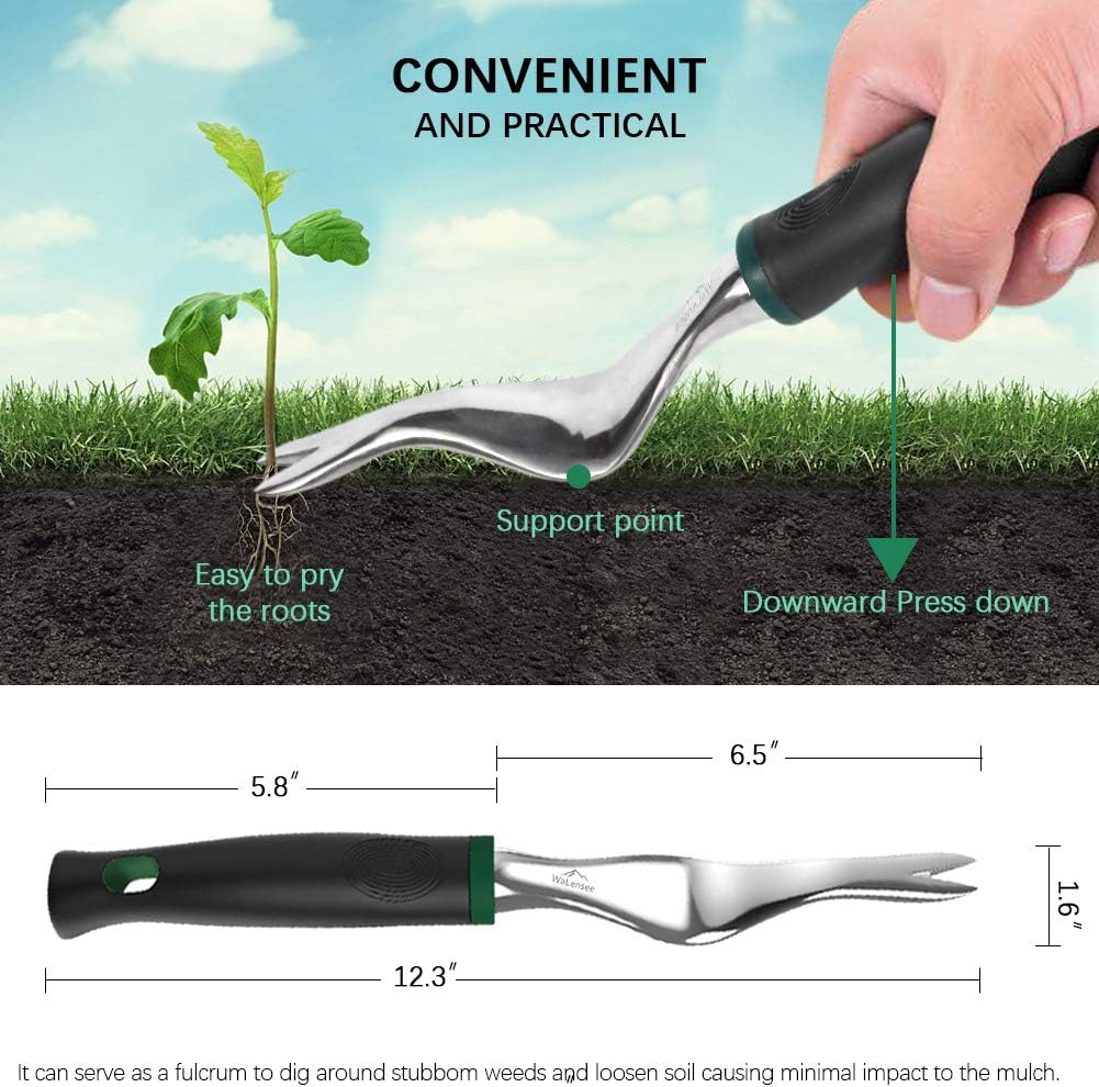 Walensee Stand Up Weeder and Weed Puller, Stand up Manual Weeder Hand Tool with 3 Claws, Stainless Steel and High Strength Foot Pedal, Weed Puller (Combo Pack - Stand Up Weeder & Hand Weeder) : Garden & Outdoor