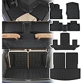 Dattumar Floor Mats Compatible with 2020-2026 Ford Explorer 6-Seater Cargo Liner All Weather Trunk Mat Cargo Mat Trunk Liner 2025 Explorer Accessories (Upgrade Trunk Mat with Backrest Mat+Floor Mats)