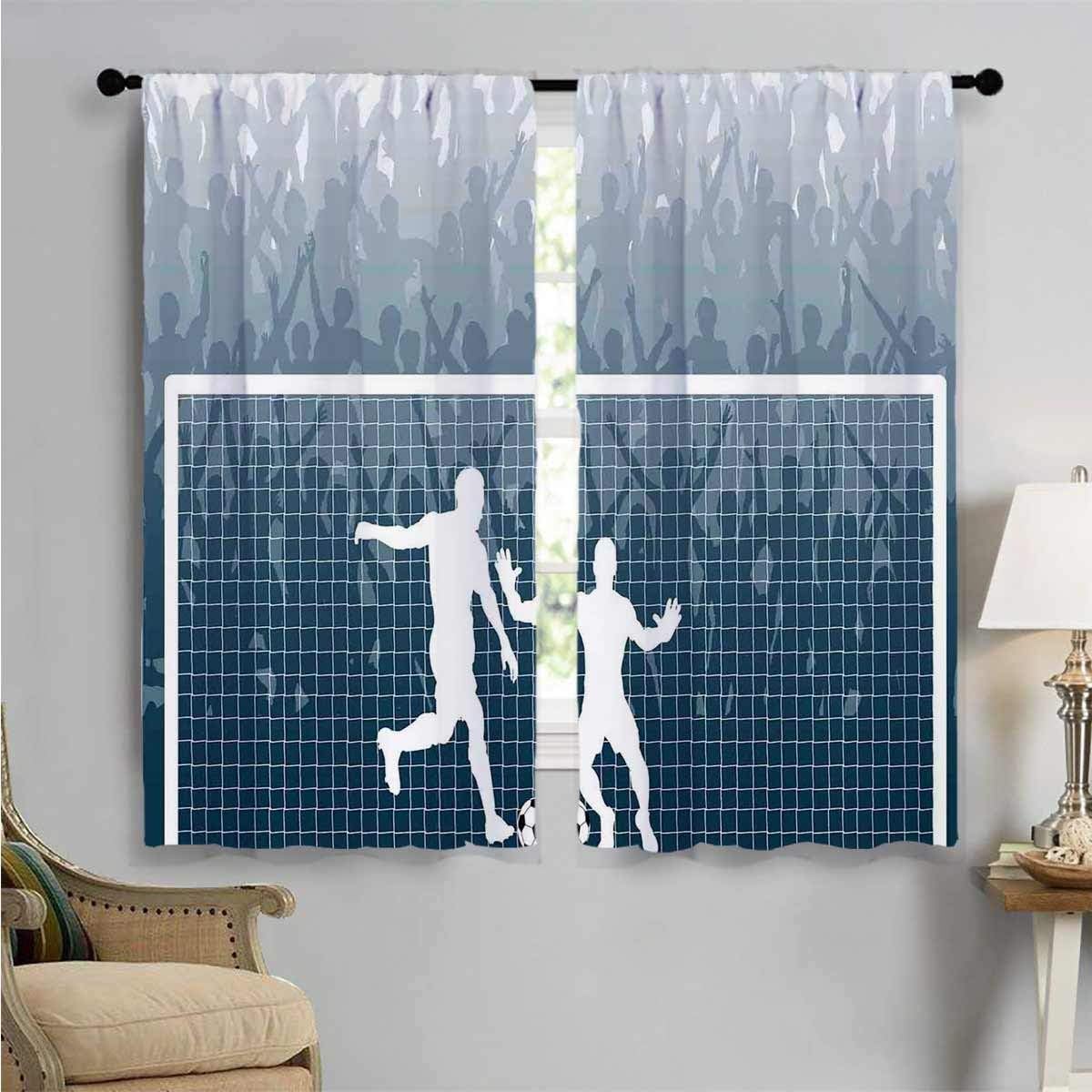 SUZM Room Darkening Wide Curtains， Penalty Kick Football