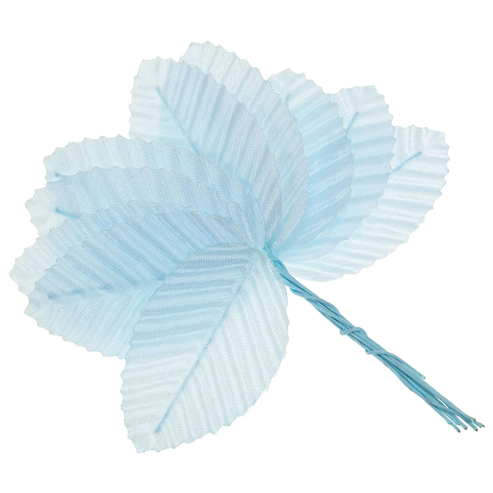 PATIKIL 4.3" Artificial Silk Leaf, 200 Pcs Artificial Leaves Stems Fake Leaves Bulk Fake Rose Wire Crafts Leaves for Home Office Decor, Blue