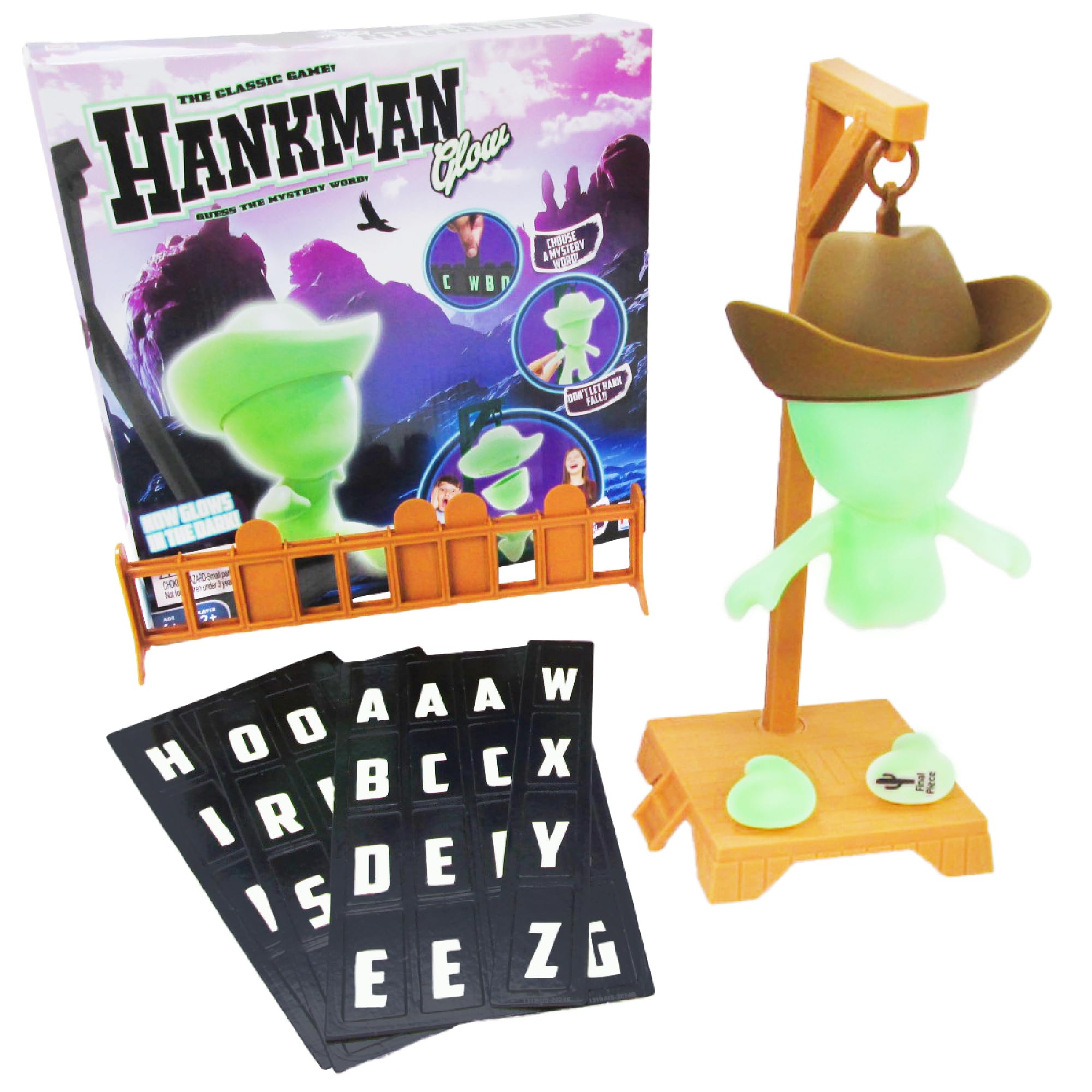 Photo 1 of Fotorama Hankman Glow Magnetic Hangman Word Guessing Game, Glow in The Dark Travel Toy, Mystery Letter Games, Gifts for Kids Ages 6 and Up