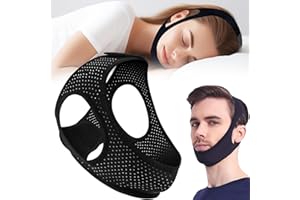 LUNIA Anti Snoring Devices - Chin Strap for Sleeping - Simple and Effective Stop Anti Snore Chin Strap - Adjustable Airflow Jaw Strap - Snoring Solution for Women and Men - Black
