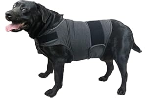 KittyStar Breathable Dog Shirt for Thunderstorm, Dog Anxiety Vest Jacket Warp,Puppy Calming Coat Anxiety Relief (XL, Grey)