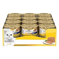GOURMET Gold Cibo Umido per Gatti Adulti, Mousse con Pollo in 24 Lattine da 85 g, Senza Coloranti o Conservanti Artificiali