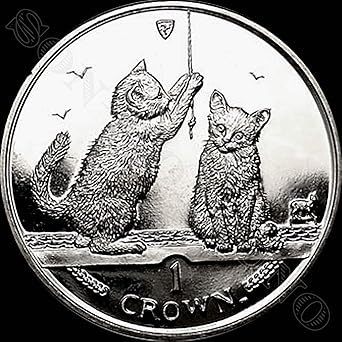 2001 Somali Kittens Uncirculated Cupro Nickel 1 Crown Cat Coin