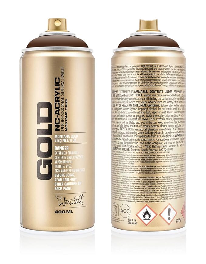 Montana Cans 285493 Montana Spray Dose Gold 400ml, Gld400-8120-Cacao