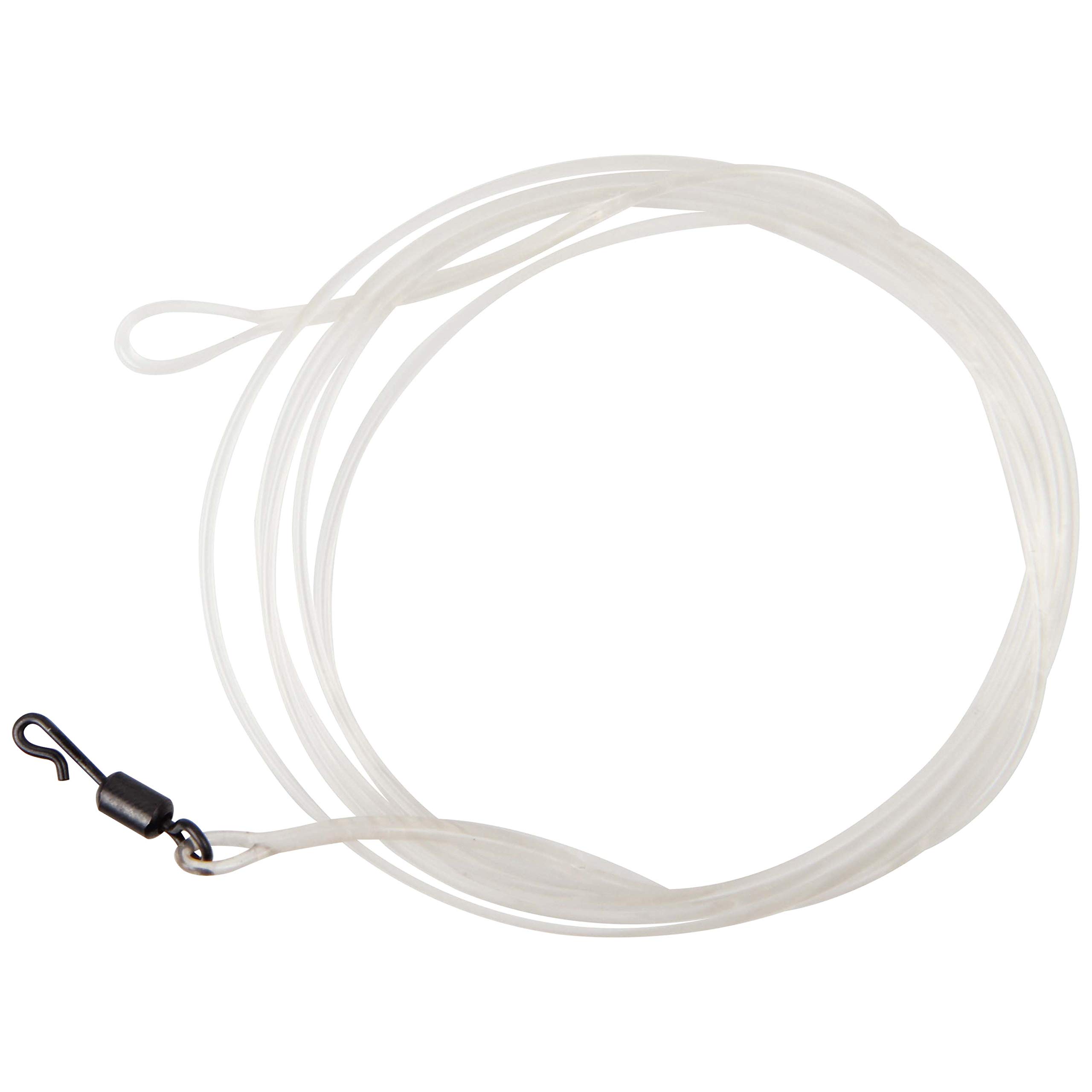 Carp Fishing Leaders Fluorocarbon Core Fishing Leader Line with Quick Change Swivels 40LB 1M Loop Fast Sink Shock Resistant Leader Invisible Underwater Fishing Tackle(Transparent)