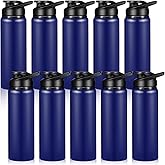 CHENGU 10 Pcs 25oz Reusable Aluminum Water Bottle Bulk Lightweight Outdoor Sports Water Bottles Easy Carry Leak Proof for Travel Gym Camping Hiking Fishing, Snap Lid (Blue)