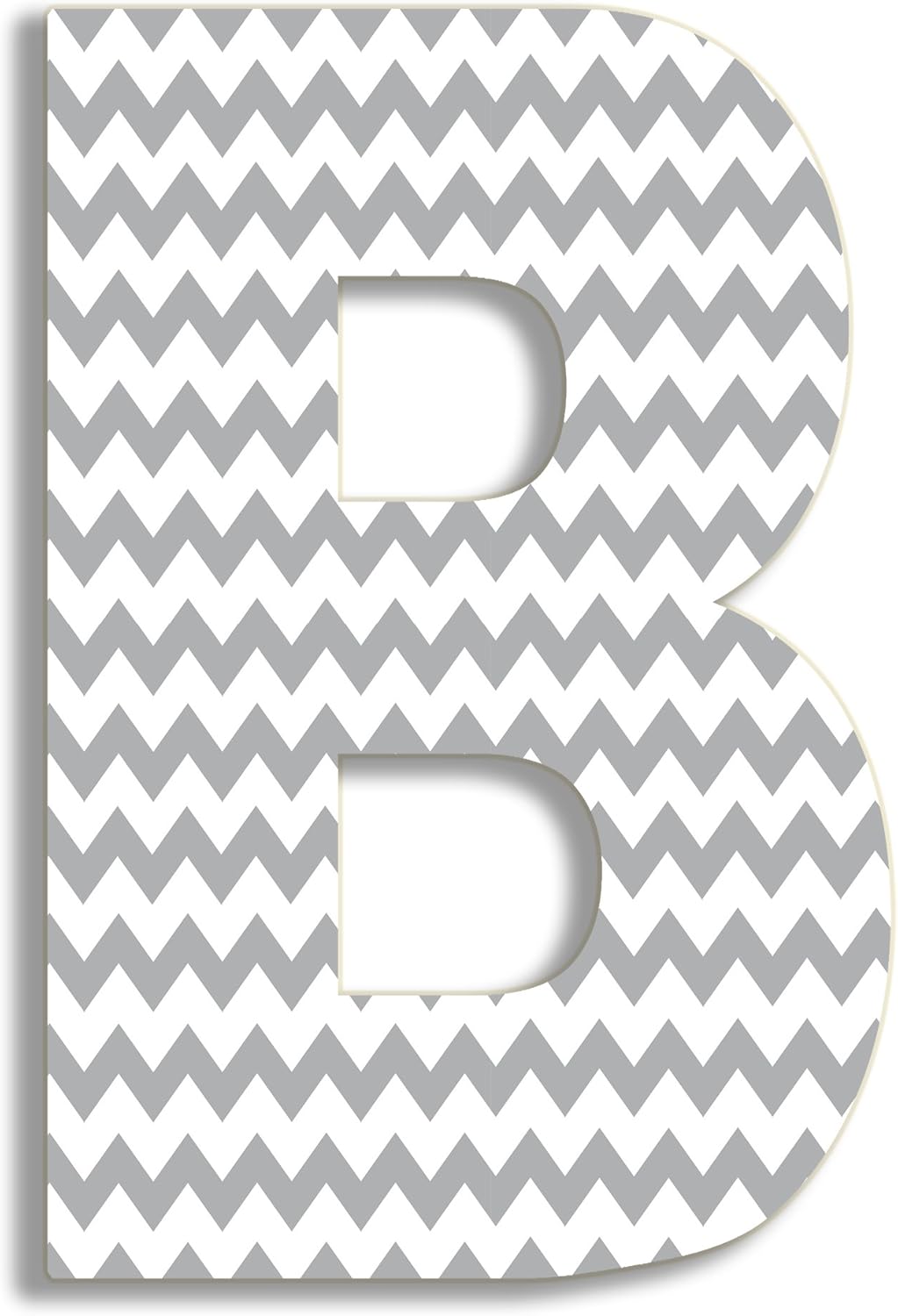 The Stupell Home Decor Collection Gray Chevron Hanging Wall Initial, 18-Inch, B