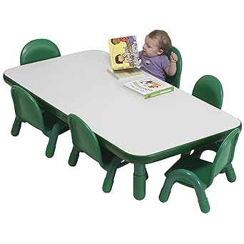 Amazon Com Baseline Toddler 60 X 30 Rectangular Table Chair Set Solid Green Industrial Scientific