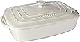 Le Creuset Stoneware Covered Rectangular Casserole, 3.5 qt. (12.5" x 8.5"), White