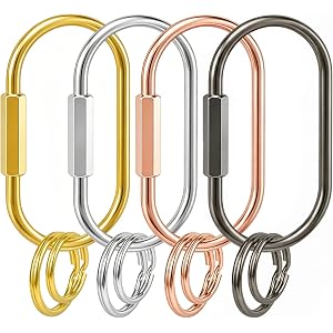 YztCzl 4/8pack gold carabiner Sturdy brass carabiner with Screw Lock for Keys,Bags & Collars
