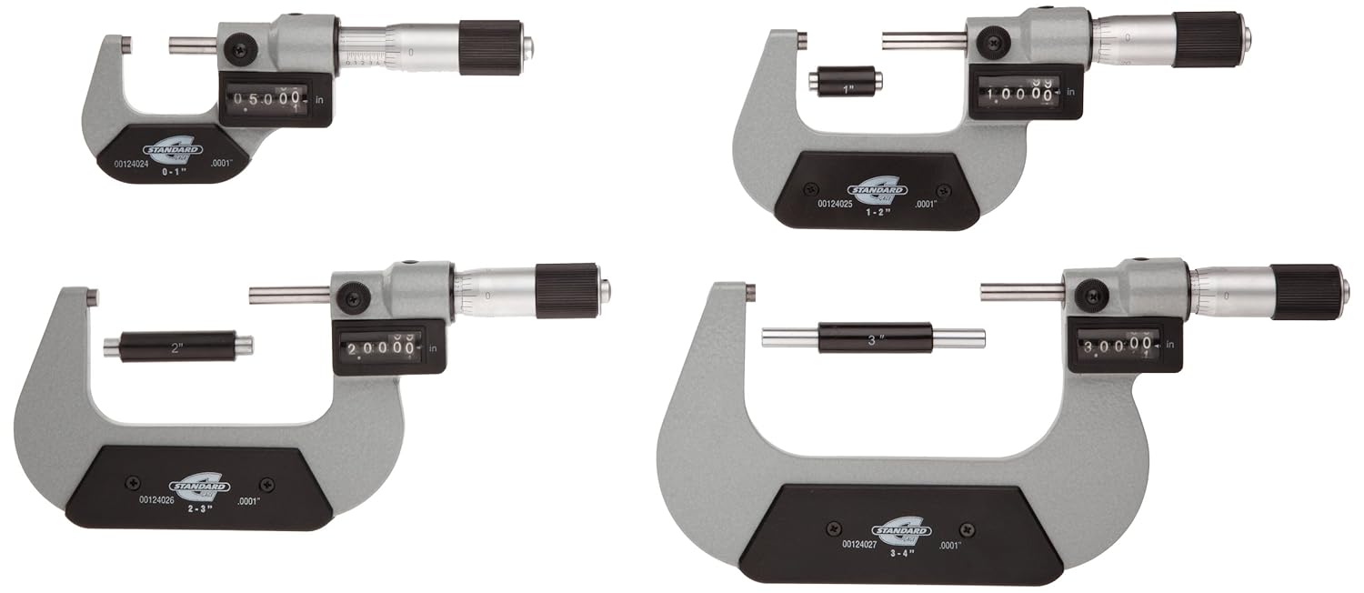 0.0001 Graduation Standard Gage 00124029 Digital Outside Micrometer Set