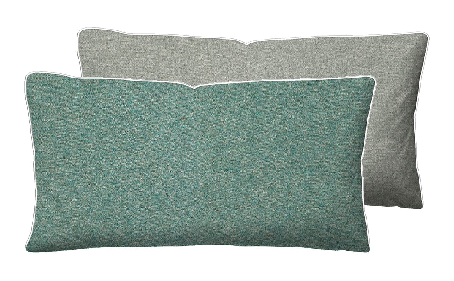 biberna 0840500 Melange Flannel Reversible Bed Linen Pillowcase 40 x 80 cm Spruce