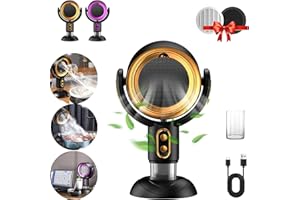 1nfzkcn Portable Electric Smoke Away Fan, Rechargeable Air Purifier for Removing Smoke and Odors, Gold