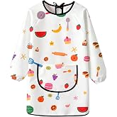 MINIQ Kids Art Smock,Waterproof Painting Apron Artist Smocks with Pocket Long Sleeves