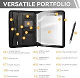 Leathario A4 Portfolio Folder 4-Ring Binder Notepad 10 Sheet Protectors view 4