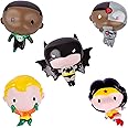 DC Comics Mold Free Super Heroes Bath Squirter Toys for Toddlers, 5 Pack Baby Toy Squirters, Batman, Wonder Woman, Green Lantern, Cyborg and Aquaman Bath Time Toys