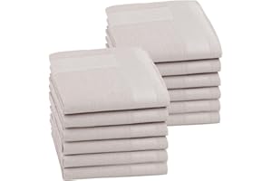 HOULIFE Men's Cotton Handkerchiefs, Solid Color 60S Soft Cotton Hankies for Men Women 6/12PCS 15.7"×15.7"