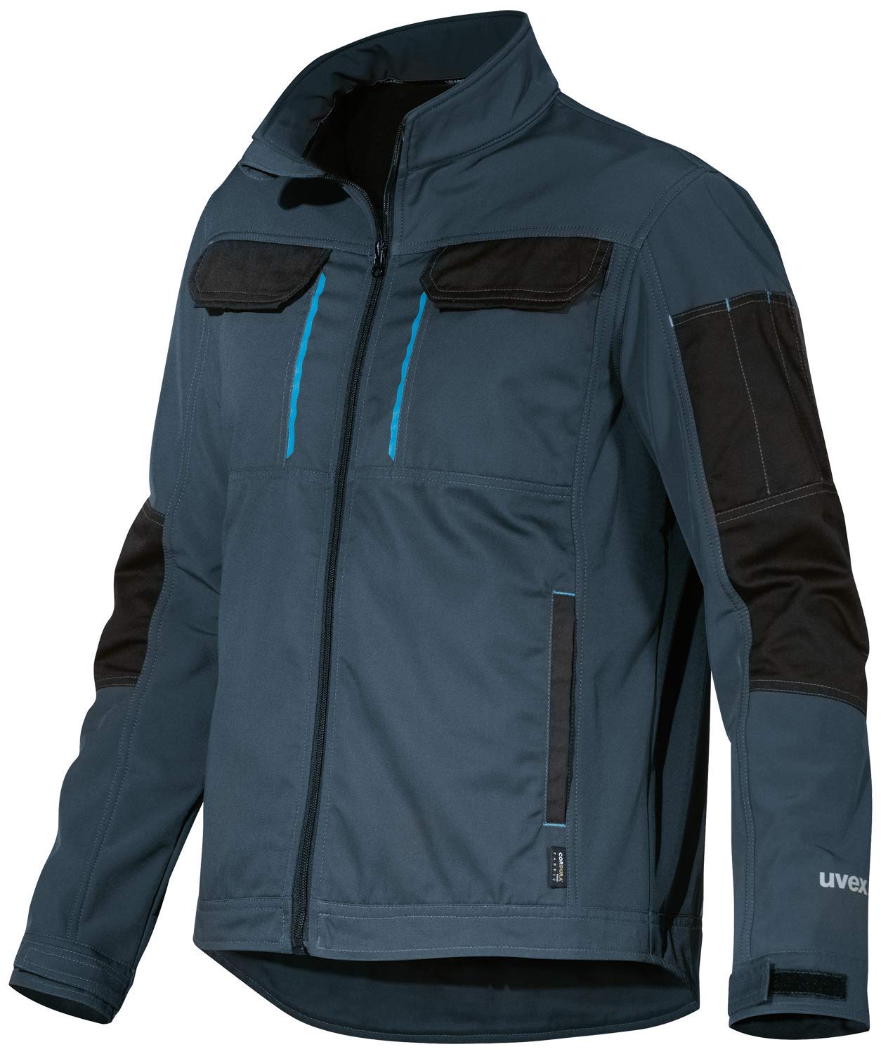 Uvex Tune-Up softshell Work Jacket for Men - Breathable and Water Repellent - Blue - XXXL