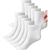 Shihanee Diabetic Loose Ankle Socks for Men - 10 Pairs, Non Binding, Wide Cuff, Cotton, Seamless Toe, Neuropathy Socks for Men 9-12