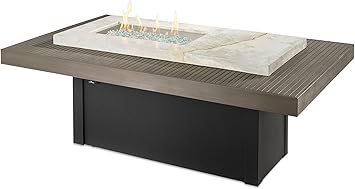 Amazon Com Boardwalk Linear Gas Fire Pit Table With Glass Wind