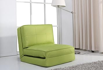 ARTDECO Schlafsessel Jugendsessel Gästebett Kindersessel Klappsessel Kunstleder grün groß