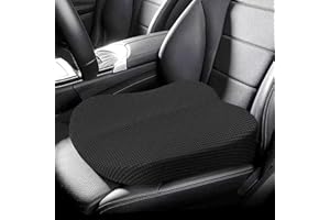 GXHYSW Adult Booster Seat Cushion for Car, 3.94 Inches Height Wedge Car Truck Seat Cushions for Driving, Soft Memory Foam Butt Cushion for Sciatica Tailbone Lower Back Pain Relief, Black