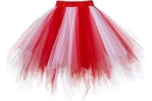 CHICWIND Womens Rainbow Puffy Tutu Layered Tulle Petticoat Skirt for Party