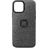 Peak Design Mobile Everyday Phone Case for iPhone 13 Pro, Charcoal, Slim Profile, Drop Protection, Weatherproof Fabric Shell, SlimLink Connects to Peak Design Mobile Mounts &amp; Gear